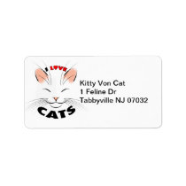 I love Cats Address Label labels