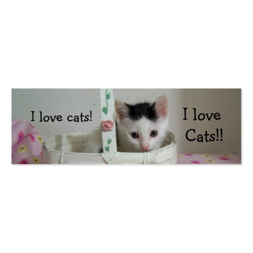 I love Cats Bookmark! Business Card Templates (front side)