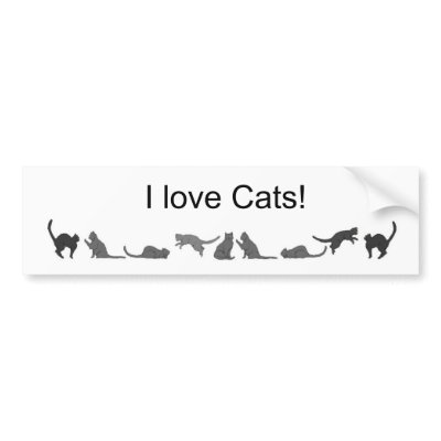 I love Cats bumper sticker by Tamathaa