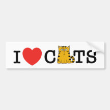 I Love Cats Bumper Sticker