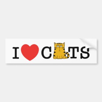 I Love Cats Bumper Sticker