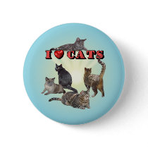 I love Cats Pinback Buttons
