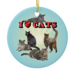 I love Cats Christmas Ornament