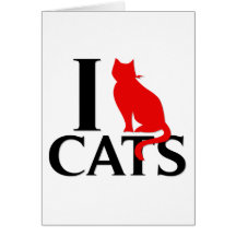 I Love Cats Greeting Card