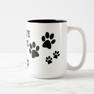 I Love Cats Pawprints Design Coffee Mug