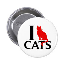 I Love Cats Pinback Button