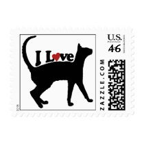 I Love Cats Postage Stamp
