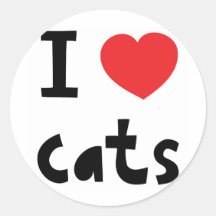 I love cats round sticker