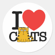 I Love Cats Sticker
