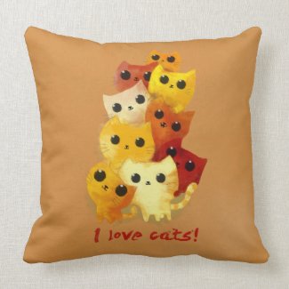 I love Cats Throw Pillow