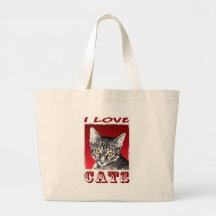 I LOVE CATS TOTE BAGS