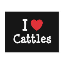 I love Cattles heart custom personalized postcards