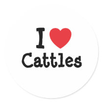 I love Cattles heart custom personalized stickers