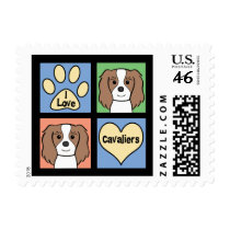 I Love Cavalier King Charles Spaniels Stamps