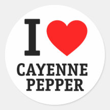 I Love Cayenne Pepper Round Sticker