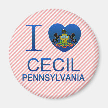 I Love Cecil, PA Refrigerator Magnets