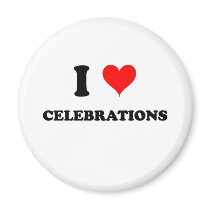 I Love Celebrations Refrigerator Magnets