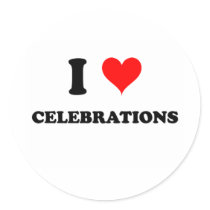 I Love Celebrations Stickers
