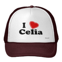 I Love Celia Trucker Hats
