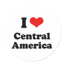 I Love Central America Tshirt Sticker