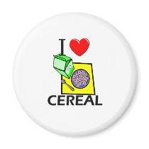 I Love Cereal magnets by foodshirts I Love Cereal magnets