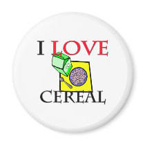 I Love Cereal magnets by foodshirts I Love Cereal magnets
