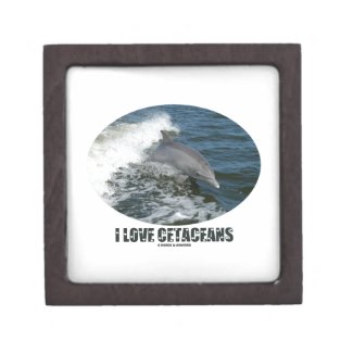 I Love Cetaceans (Bottlenose Dolphin Breaching) Premium Jewelry Box