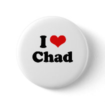 I Love Chad Tshirt Pinback Buttons