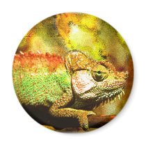 i love chameleons Digital art magnets