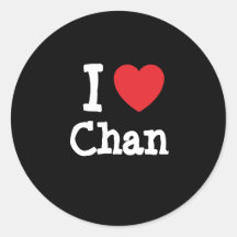 I love Chan heart T-Shirt Round Sticker