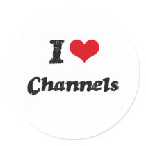 I love Channels Round Sticker