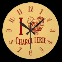 I Love Charcuterie wall clocks