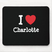 I love Charlotte heart T-Shirt Mouse Mat