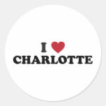 I Love Charlotte North Carolina Round Sticker