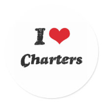I love Charters Round Sticker