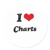 I love Charts Round Stickers