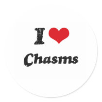 I love Chasms Round Stickers