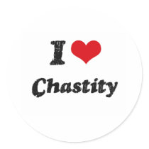 I love Chastity Round Stickers