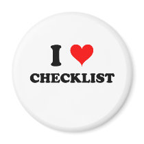 I Love Checklist Fridge Magnets