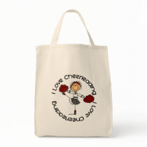 I Love Cheerleading Stick Figure Cheerleader bags