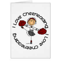 I Love Cheerleading Stick Figure Cheerleader Card