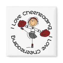 I Love Cheerleading Stick Figure Cheerleader magnets by stickfiguretown I Love Cheerleading Stick Figure Cheerleader magnets