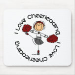 I Love Cheerleading Stick Figure Cheerleader Mouse Pad