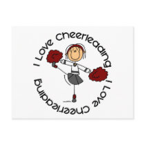I Love Cheerleading Stick Figure Cheerleader postcards
