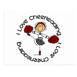 I Love Cheerleading Stick Figure Cheerleader Postcards