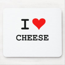 I love cheese (black lettering) mouse pad