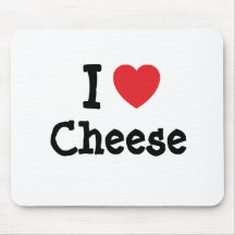 I love Cheese heart T-Shirt Mouse Mat