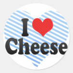I Love Cheese Round Sticker