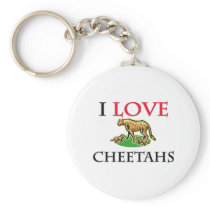 I Love Cheetahs Keychains