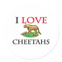 I Love Cheetahs stickers by tshirtshirts I Love Cheetahs stickers